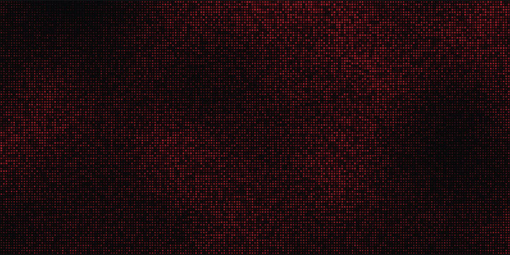 Dynamic red LED panel background with pixel matrix and electronic display effect