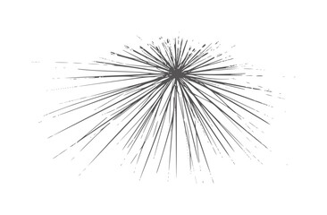 Fototapeta premium Dark grey radiating lines with scattered dots white abstract