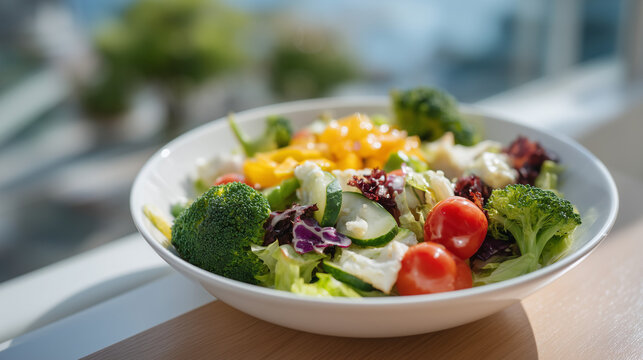 Nutrition journal open beside balanced meal plate, therapist's business card visible on table edge, soft natural window light, ideal for eating disorder treatment, recovery support, and modern menta