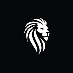Fototapeta premium white lion head animal logo