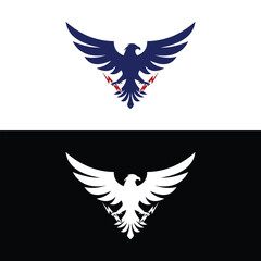 Fototapeta premium eagle bird with thunder logo