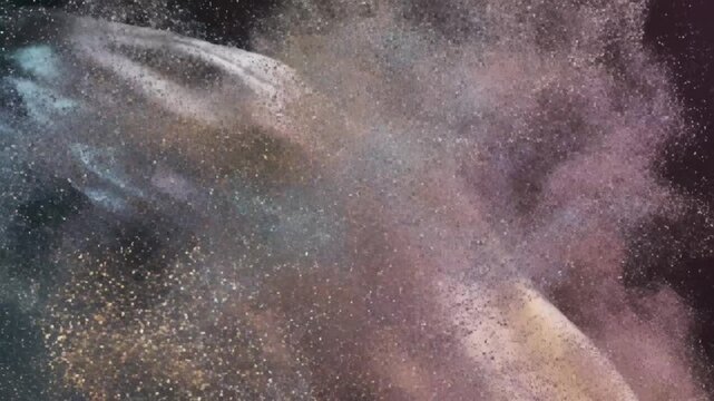Shining metallic crystals with iridescent flowing fabric