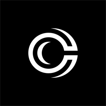 Futuristic logo featuring a unique letter C with modern geometric lines and a sleek tech style.