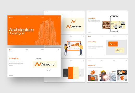 Modern Architecture Branding Kit Presentation Template for Corporate Identity