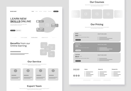 Website Wireframe Landing Page Layout