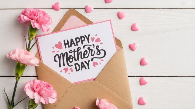 Happy mother's day card with pink carnations a heartfelt celebration of moms