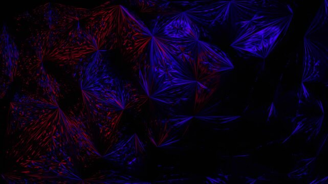 Mesmerizing Iridescent Blue and Red Abstract Loop Background Animation: Simple Kaleidoscope Wave Motion