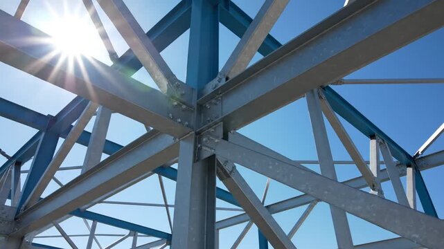 Steel frame construction sky.
