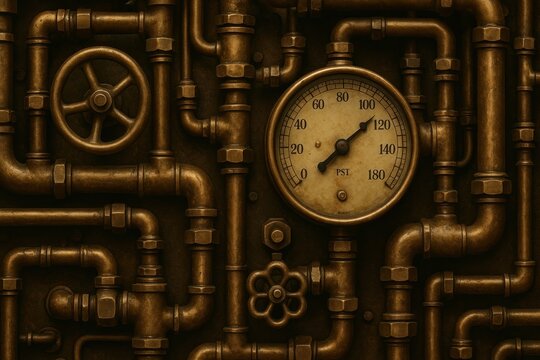 Vintage industrial pressure gauge