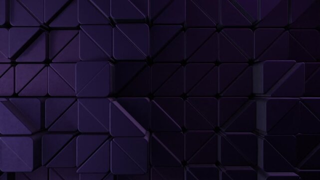 Deep Purple Geometric Triangles Abstract Loop Background: Ethereal Motion and Shifting Textures