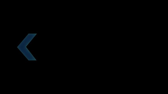 Blue Glowing Neon Directional Arrows Animation Pointing Left on Black Background