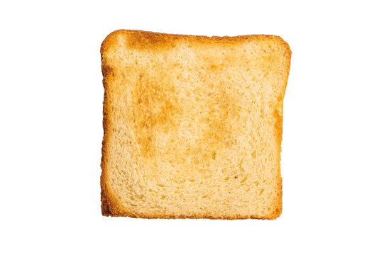 Toast from white bread  isolated on white background. top view
