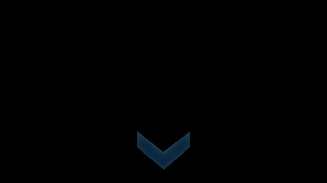 Downward Moving Blue Neon Arrows Animation Indicating Descent or Download