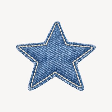 Denim star patch design