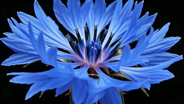 Centaurea cyanus (Azulejo) en plena apertura