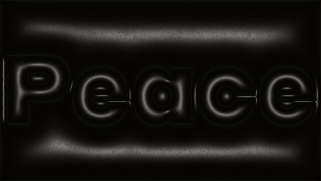 word peace on black leather texture 3D 