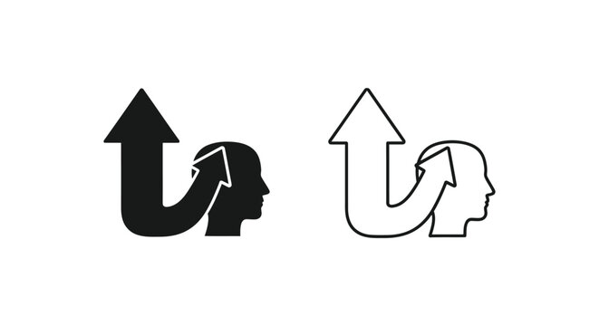 two heads with arrows forming a circular motion Vector