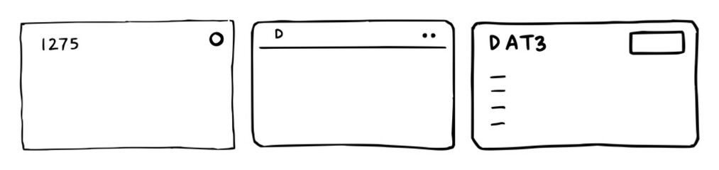 Obraz premium Black line art, punched data card, white background set with simple line art design featuring line art, illustrations, graphic resources with vector and design elements