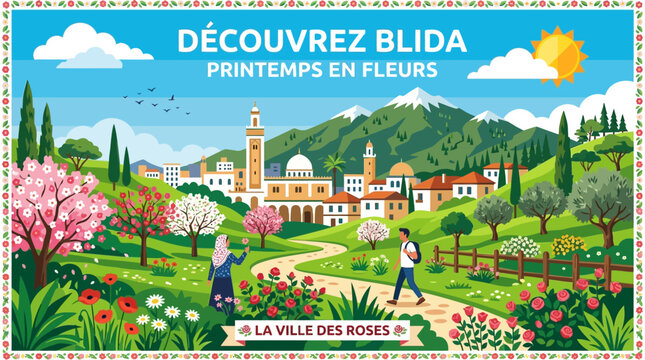 Discover Blida Spring in Bloom Travel Advertisement