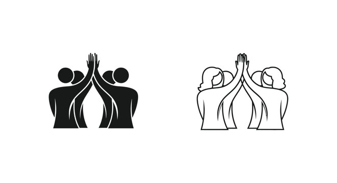 two people with hands together in prayer Vector
