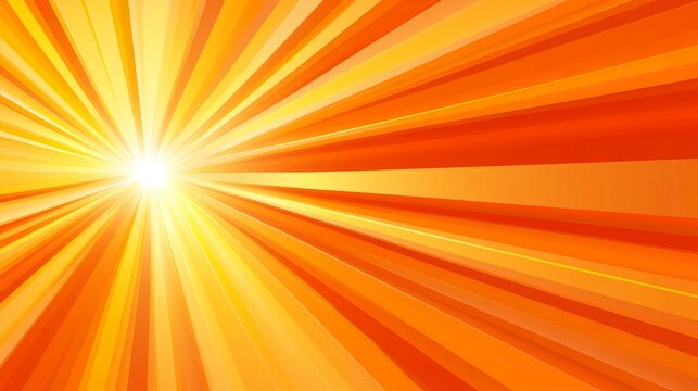 Abstract burst of orange and yellow rays radiating from a bright center, evoking energy and warmth