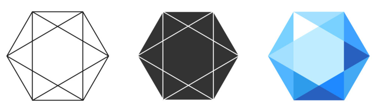 Diamond vector image. A realistic image of a crystal gemstone for your design. An element of luxury and wealth for a jewelry store.