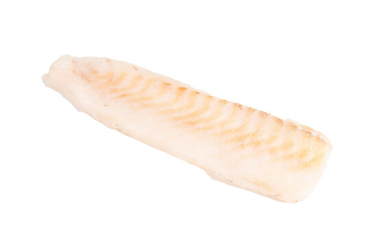 Fresh raw cod fish fillet, Boneless white fish meat isolated on white background