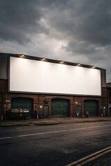 Obraz premium Empty billboard on industrial building.