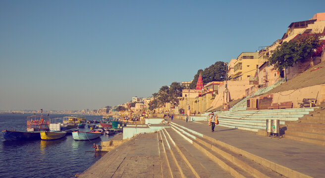 Badrinarayan ghat in Varanasi city, India