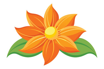 Fototapeta premium orange flower vector on white background