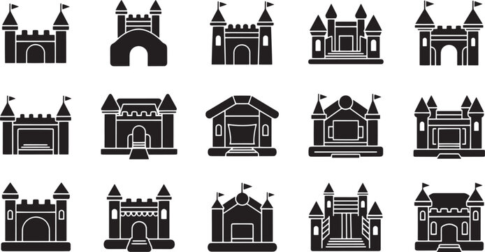 Diverse collection of inflatable bouncy castles, fun jump houses, and moonwalks designed for children's parties, events, and playful outdoor recreation
