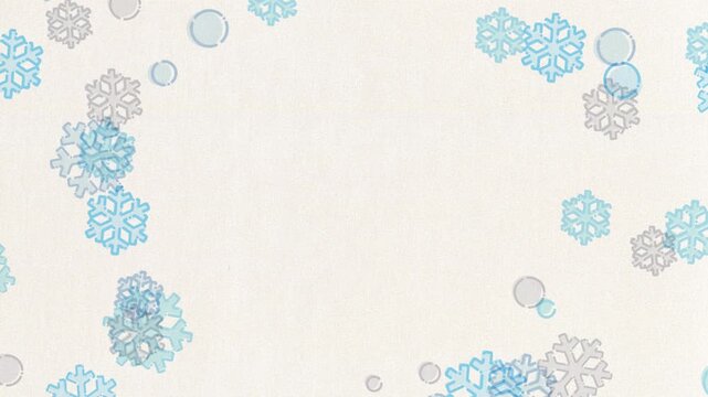 Winter snowflakes swirling in circle frame