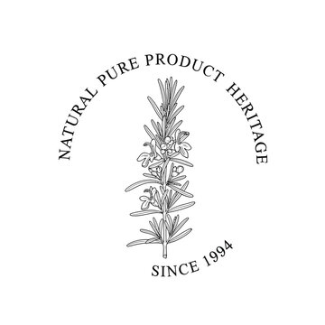 Elegant botanical logo for a natural product heritage company established in 1994