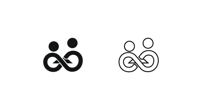 a logo of two people connected by an infinity symbol Vector