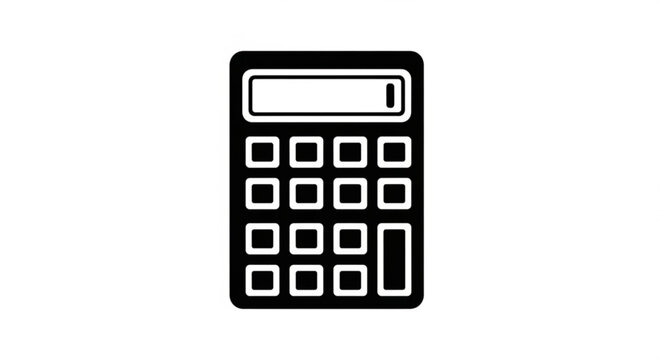 A minimalist vector illustration of a calculator on a white background