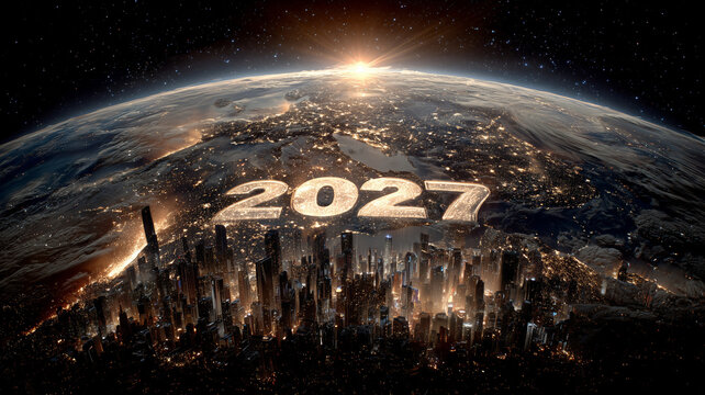 Glimpse of a vibrant future in 2027 from space at dawn