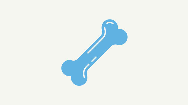 A simple, stylized illustration of a light blue dog bone icon with rounded ends on a plain white background, perfect for pet-related content