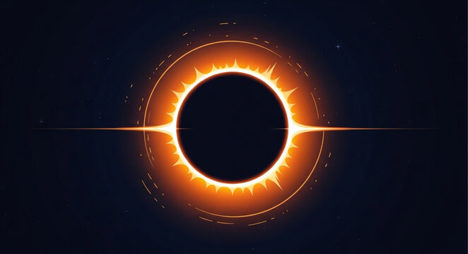 Abstract representation of a solar eclipse with glowing corona.