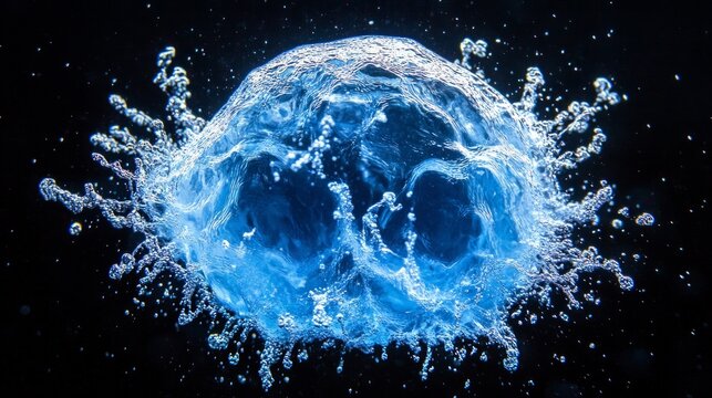 This mesmerising drop of water, frozen mid-flight, is perfect as a dynamic background for nature websites or scientific presentations.