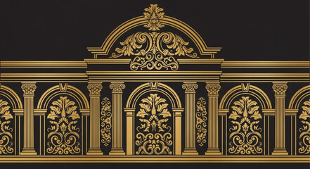 Ornate Golden Architectural Decorative Element. © ganis