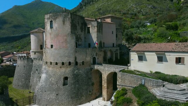Town of Venafro, Molise - Drone view, Pandone Castle