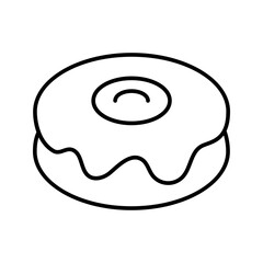 Obraz premium Donut pastry icon. Food and dessert line symbol. Black and white.