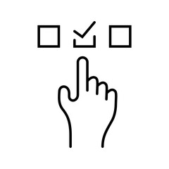 Fototapeta premium Test option icon. Education and multiple choice line symbol. Black and white.