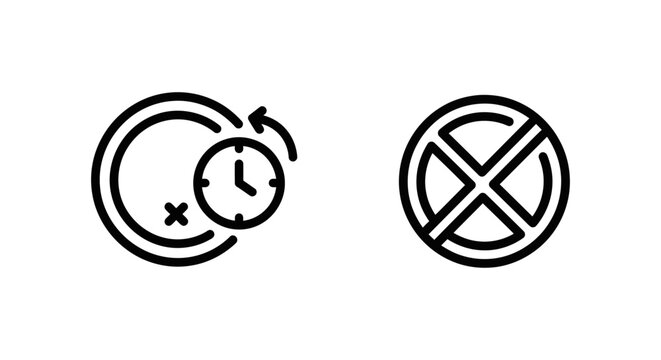 Token expired and token revoked icons set for security access denied system status notifications vector graphic elements on white background