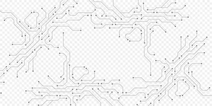 Circuit board digital abstract background. Motherboard technology texture design. AI semiconductor and computer processor on tech bg. Vector illustration