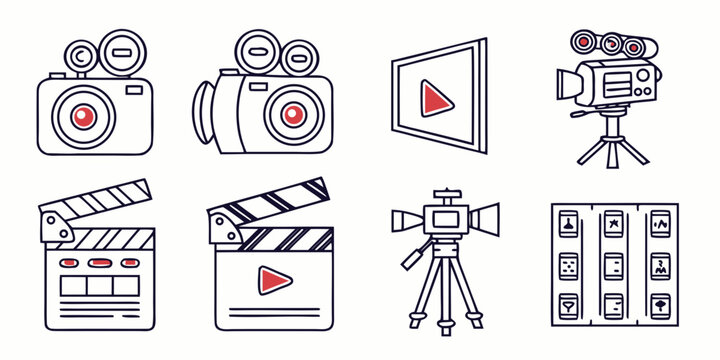 Production and filmmaking cameras equipment clapperboard