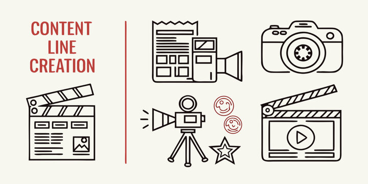 Black and red creation for media symbols