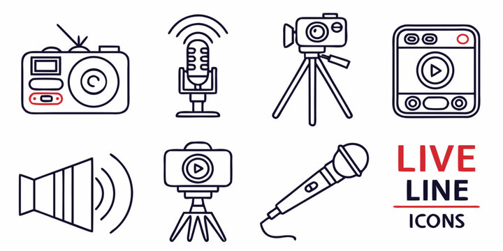 Live line with audio and equipment camera microphone