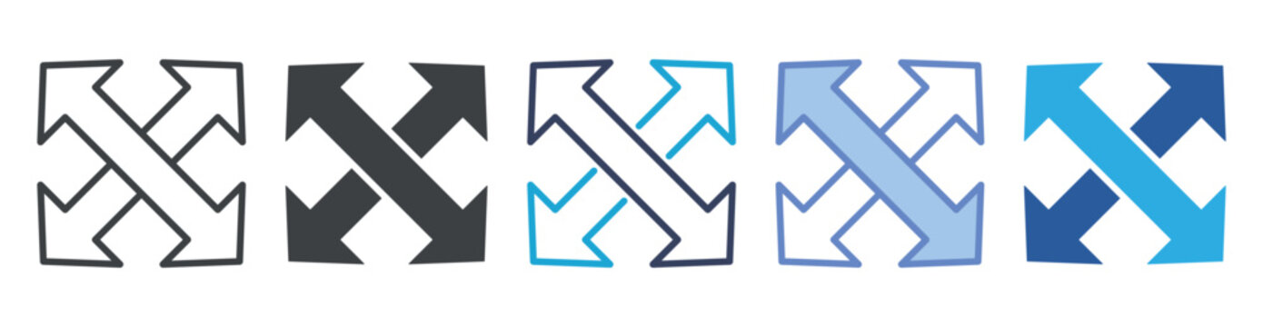 Extendable icon set multiple style collection