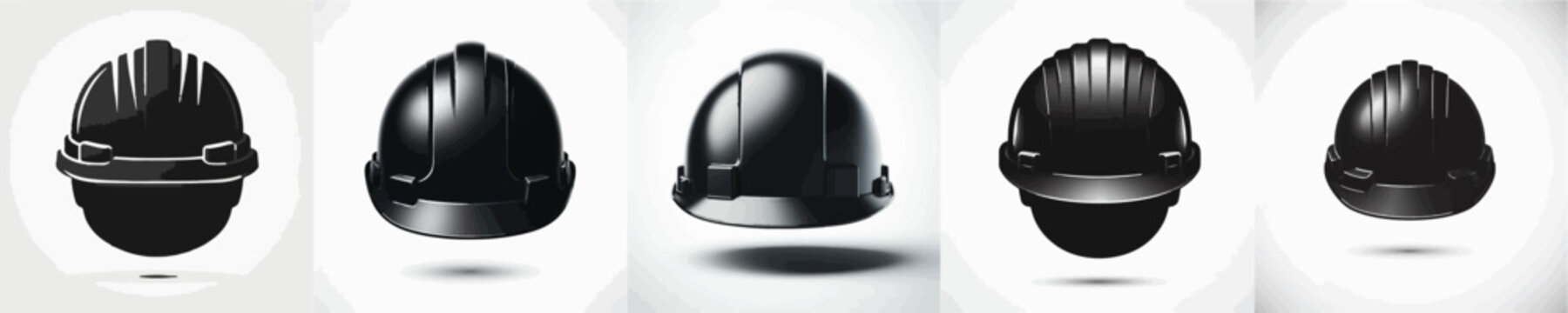 Vector silhouette of construction helmet